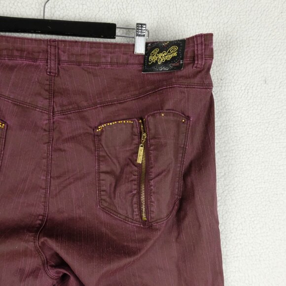 Apple Bottoms Jeans Womens 24 Red Burgundy Straight Stretch Lightweight Denim - Picture 5 of 11